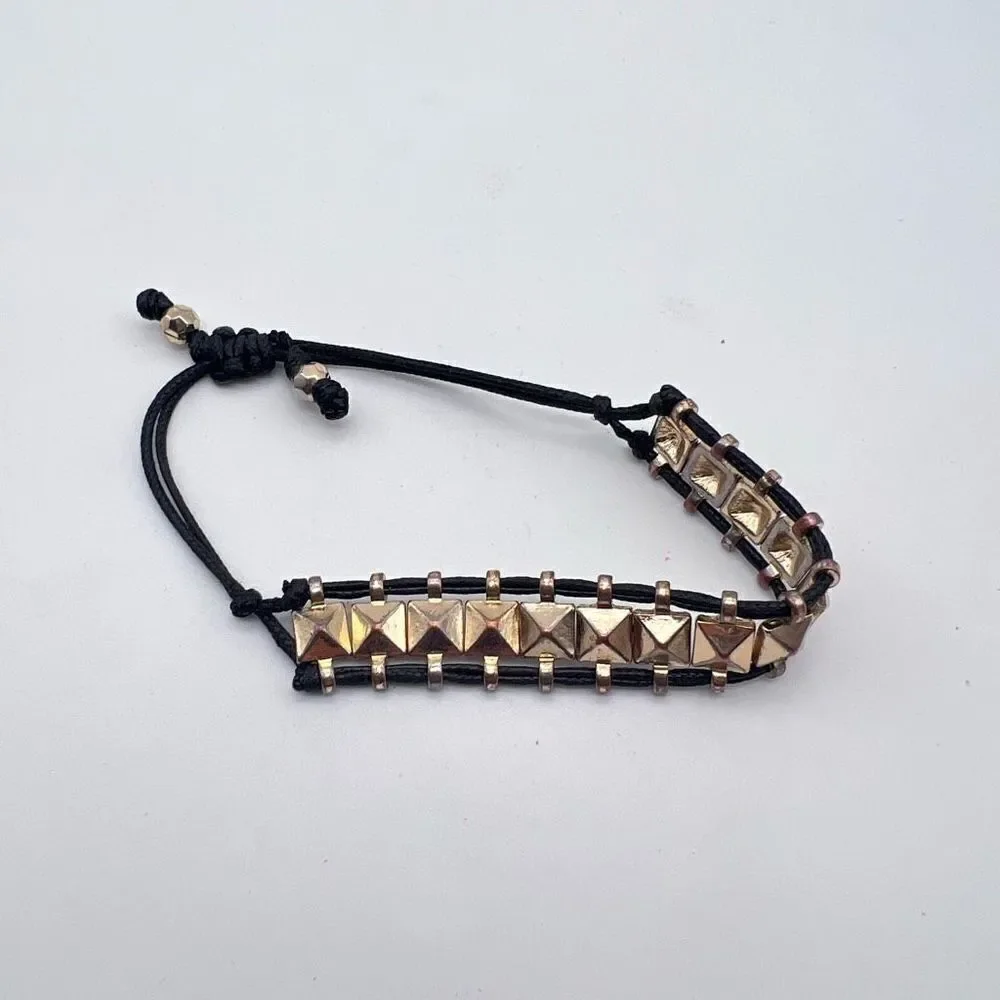 Stella & Dot Studded Adjustable Rocker Bracelet Friendship edgy concert festival